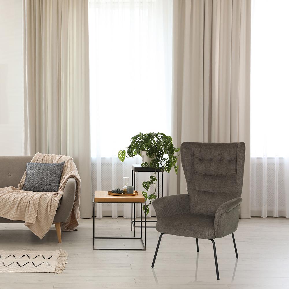Havenio Armchair Fabric Dark Grey 1