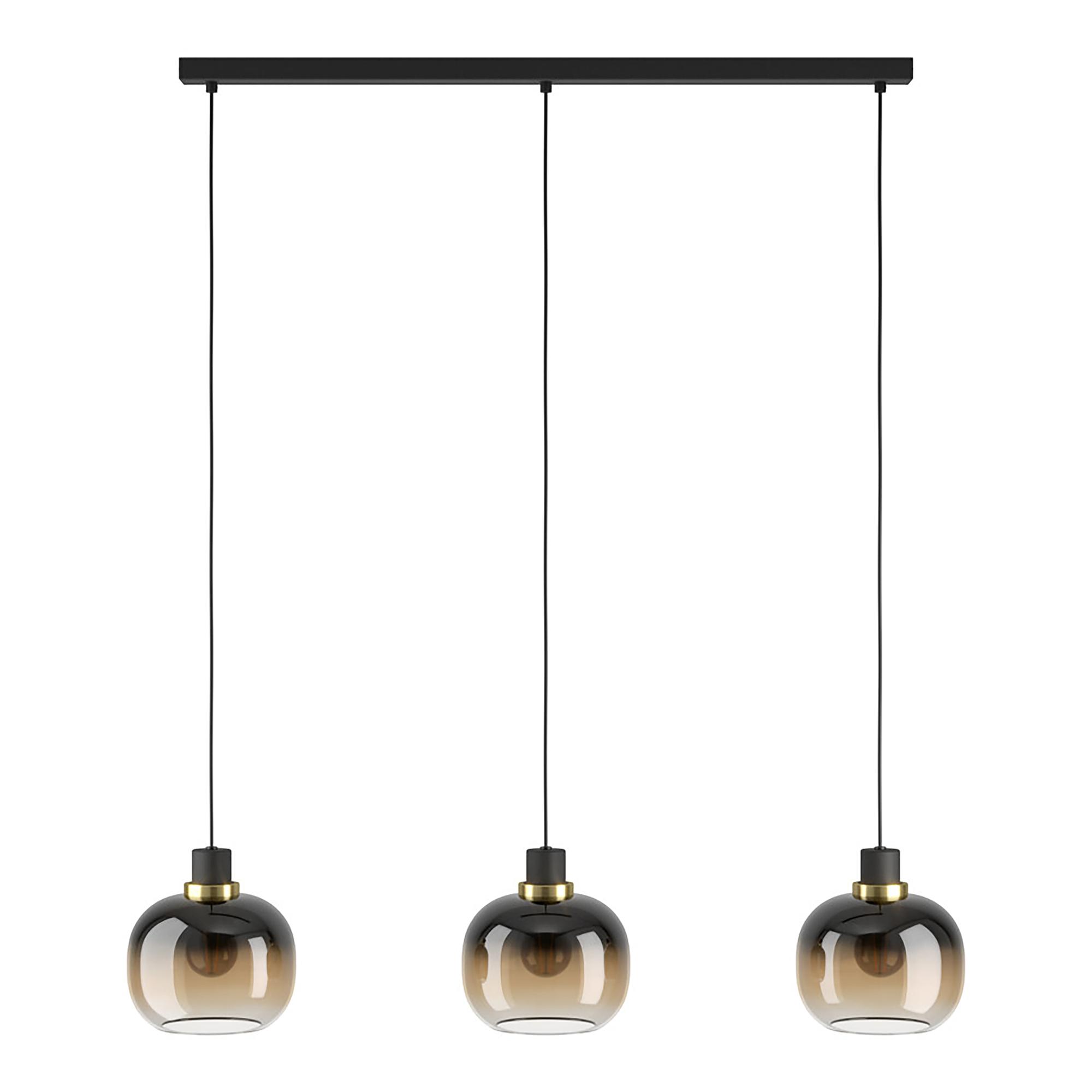 Pendant Light Oilella 3-Light Smoked Glass Brown 3