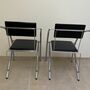 2x 90‘s Stuhl Stahl Leder Schwarz 4