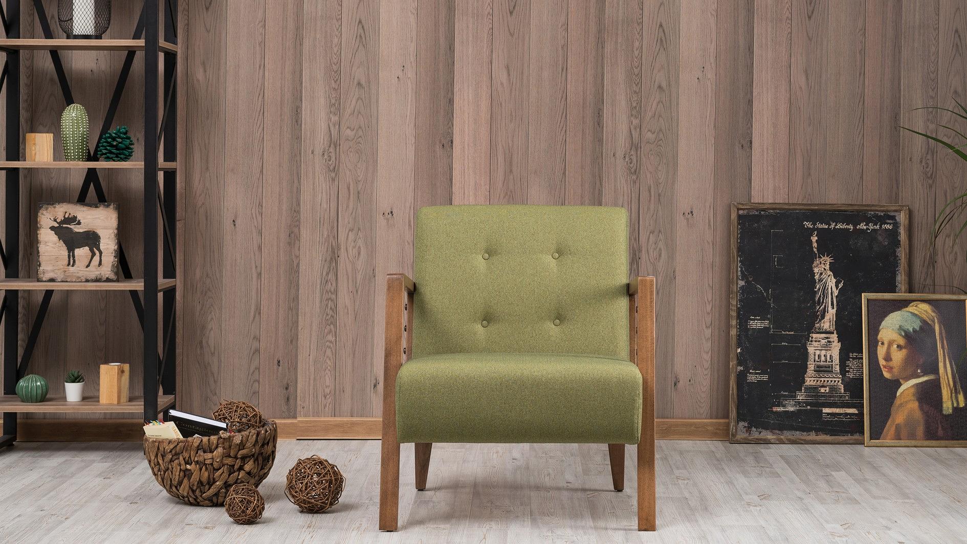 Kemer Armchair Wood veneer Green 4