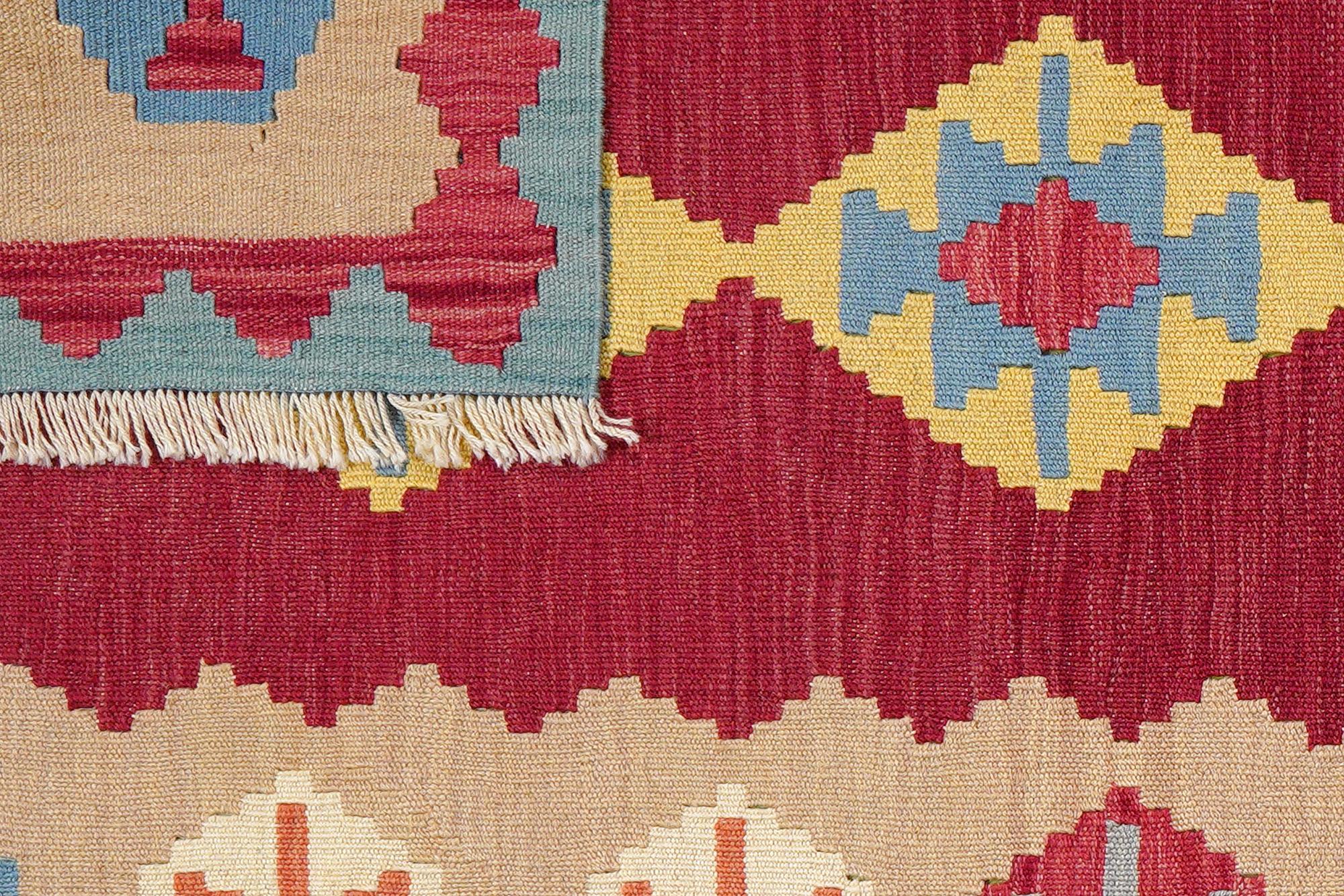 Kelim Gashgai Teppich Wolle Rot 4