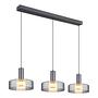 3-Flammig Grant LED-Pendelleuchte Rauchglas Aluminium 3
