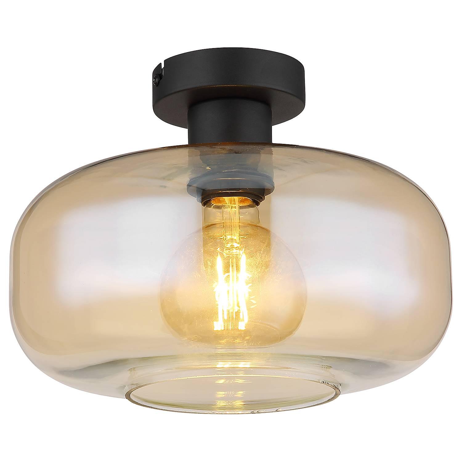 Deckenleuchte Giuseppe Farbglas Eisen Beige 0