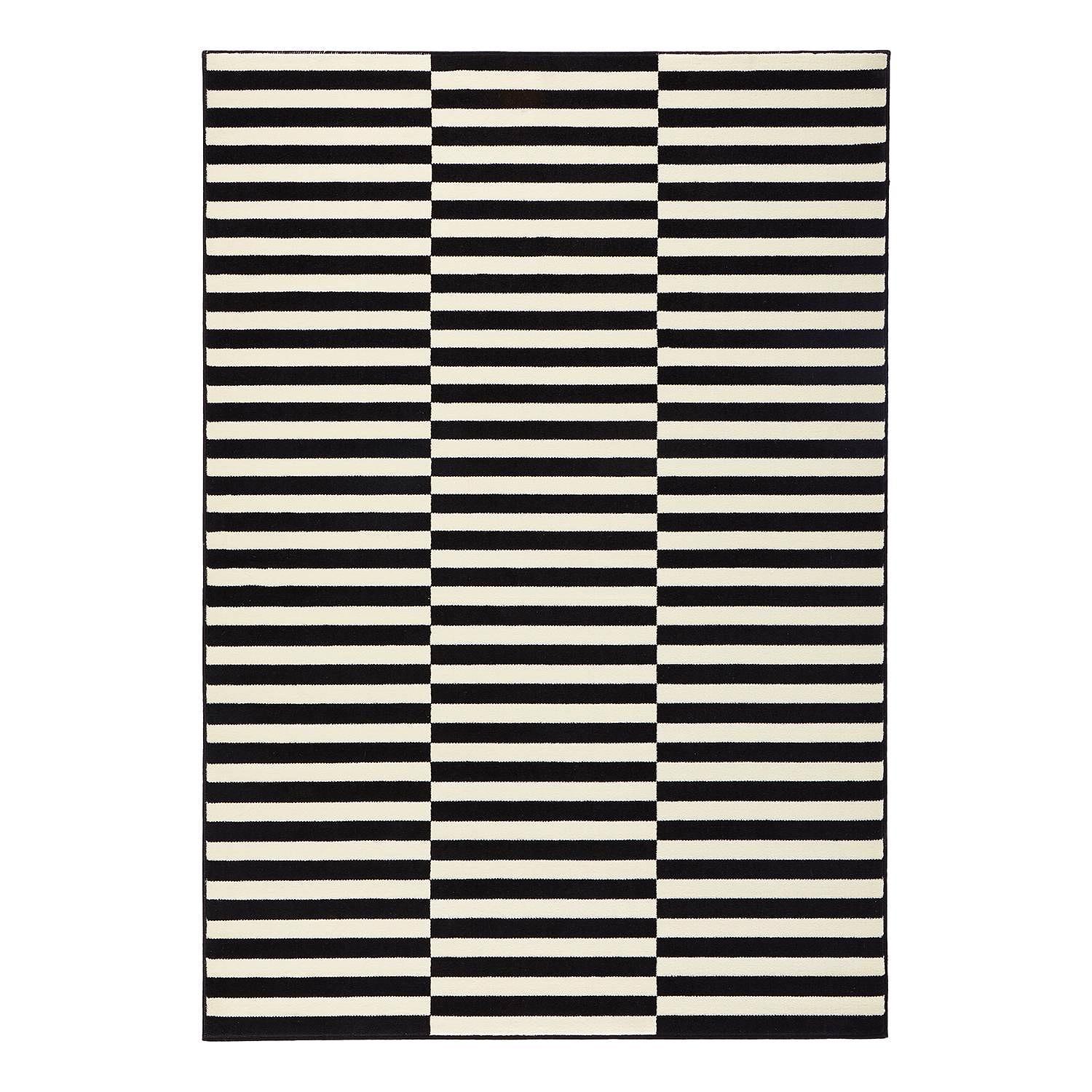 Teppich Panel Schwarz Creme 80 x 150 cm 0