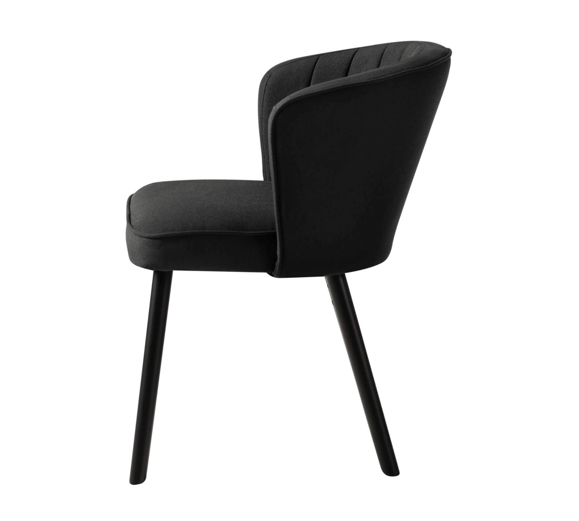 Upholstered chair woven fabric beech black 2