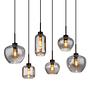 Pendant light Type E 6-Light Colored glass Iron Matte 0