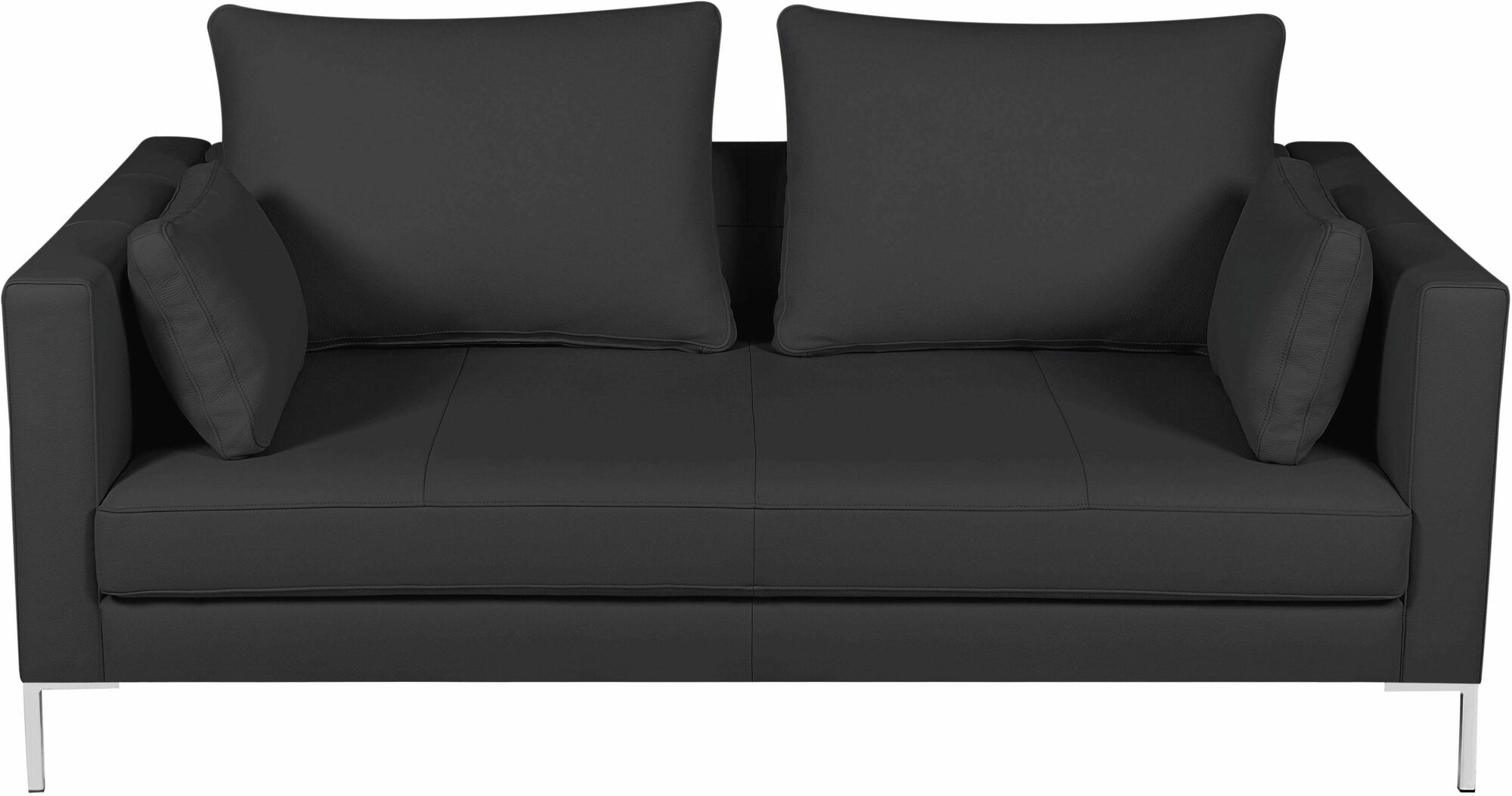 Marinus Sofa 2-Sitzer Leder Metall Dunkelgrau 2