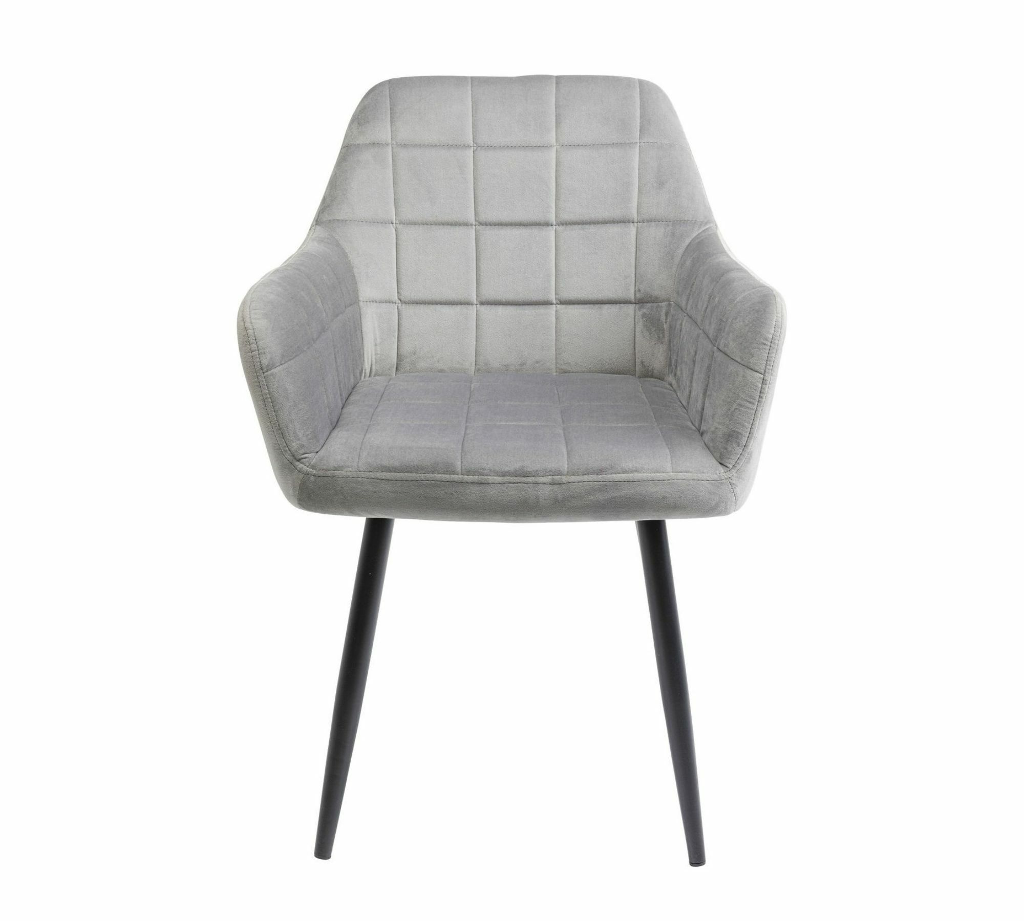 Armlehnstuhl Gesteppt Samt Grau  1