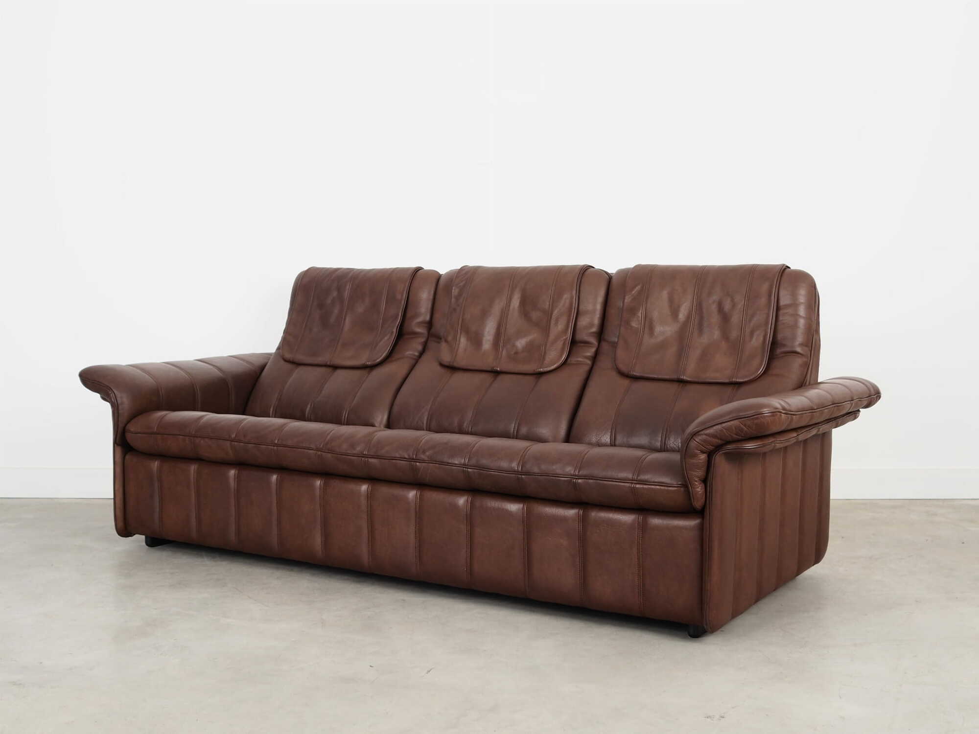 Sofa Leather Brown 1970s 2