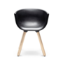 Tulip S Sedia con braccioli Plastica Legno Nero 0