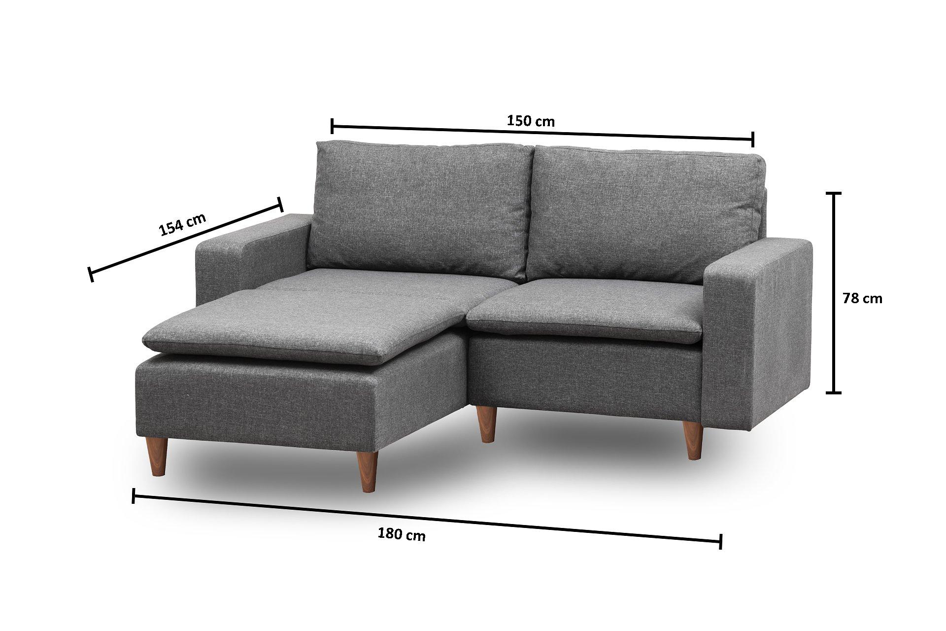 Lungo Mini Ecksofa Dunkelgrau 3