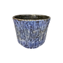 Vintage Blumentopf Keramik Blau 0