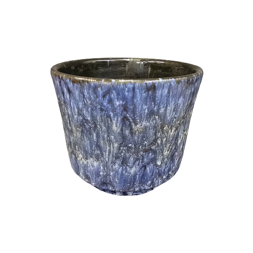 Vintage Blumentopf Keramik Blau 0