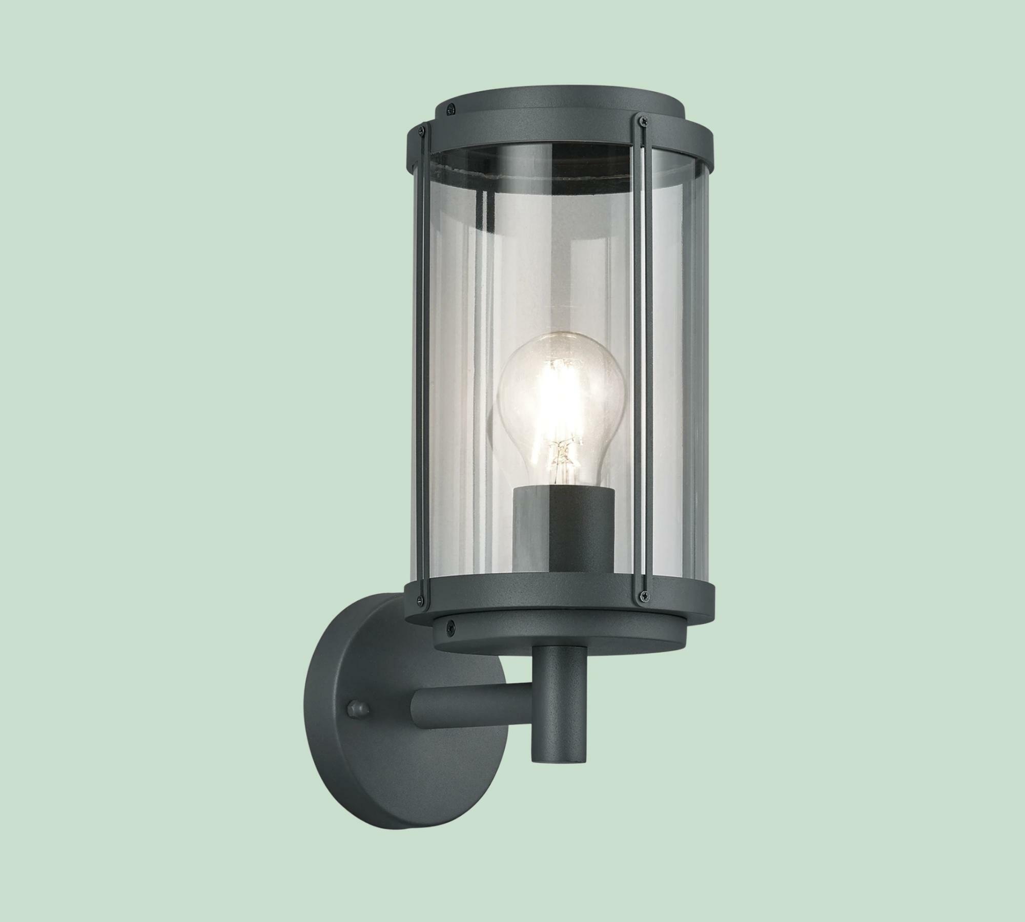 1-light wall lamp Aluminum Black 0