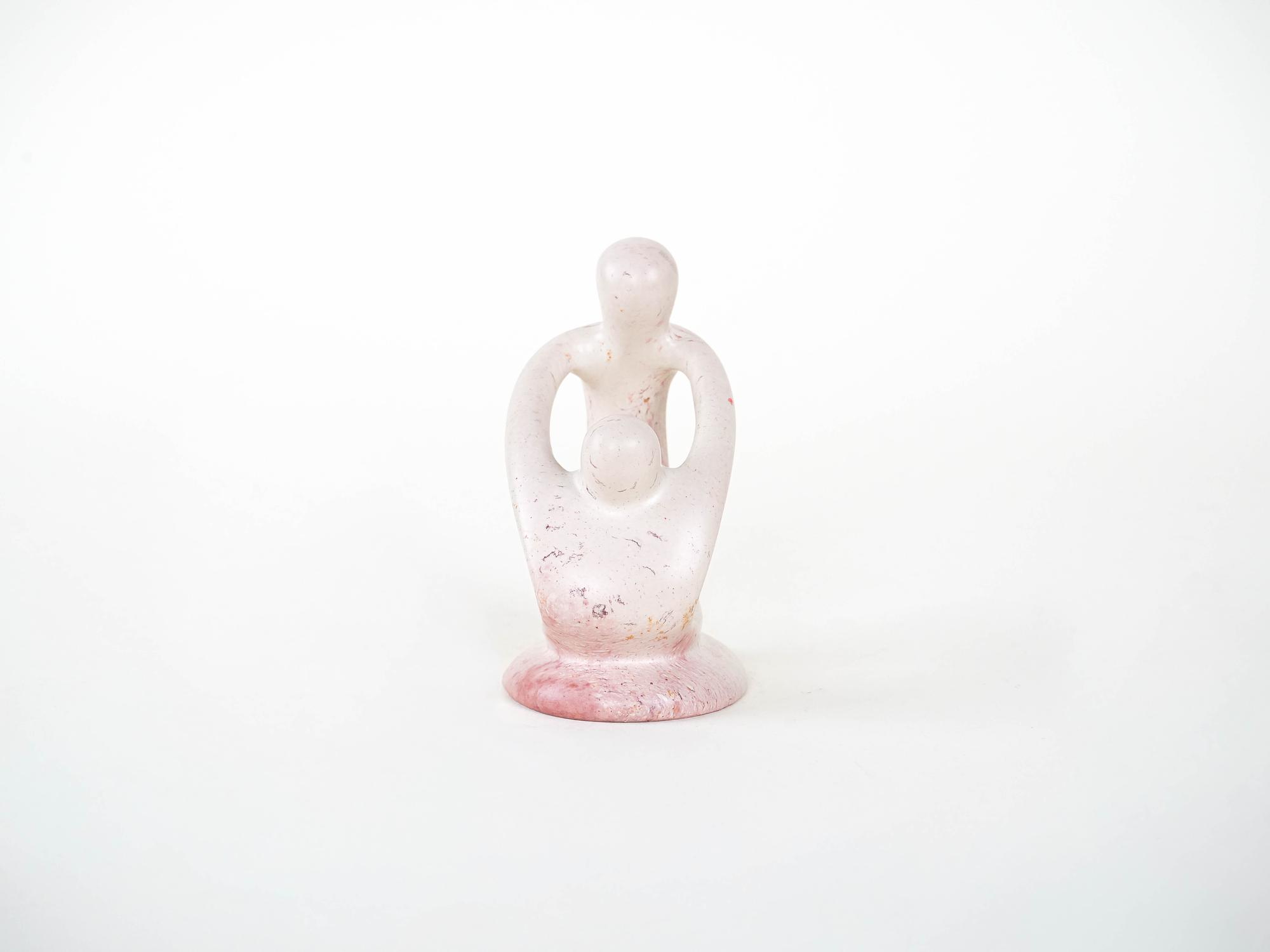 Abstrakte Skulptur Creme 1980er Jahre 5