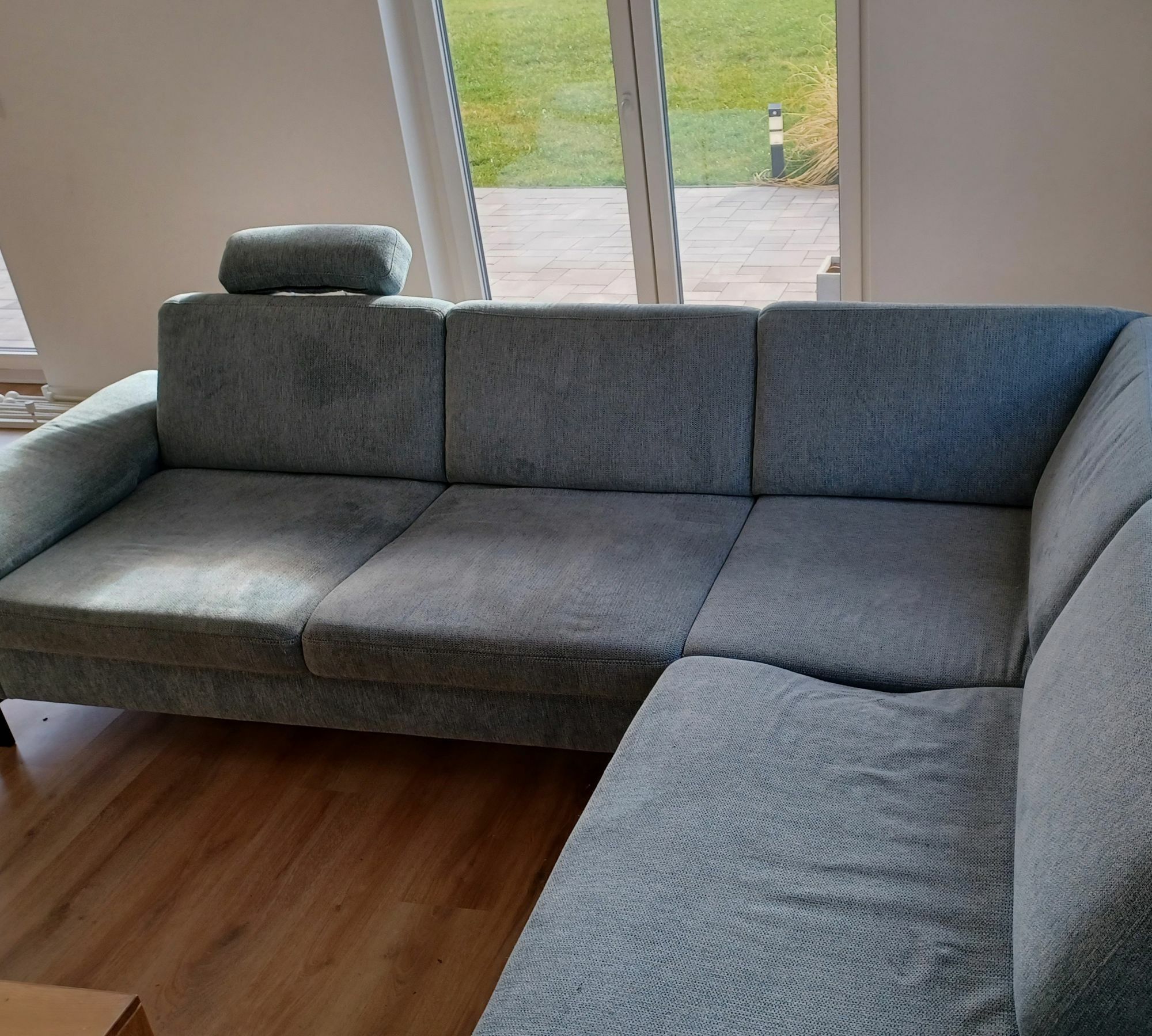 Sofa Récamiere Rechts Textil Metall Blau 6