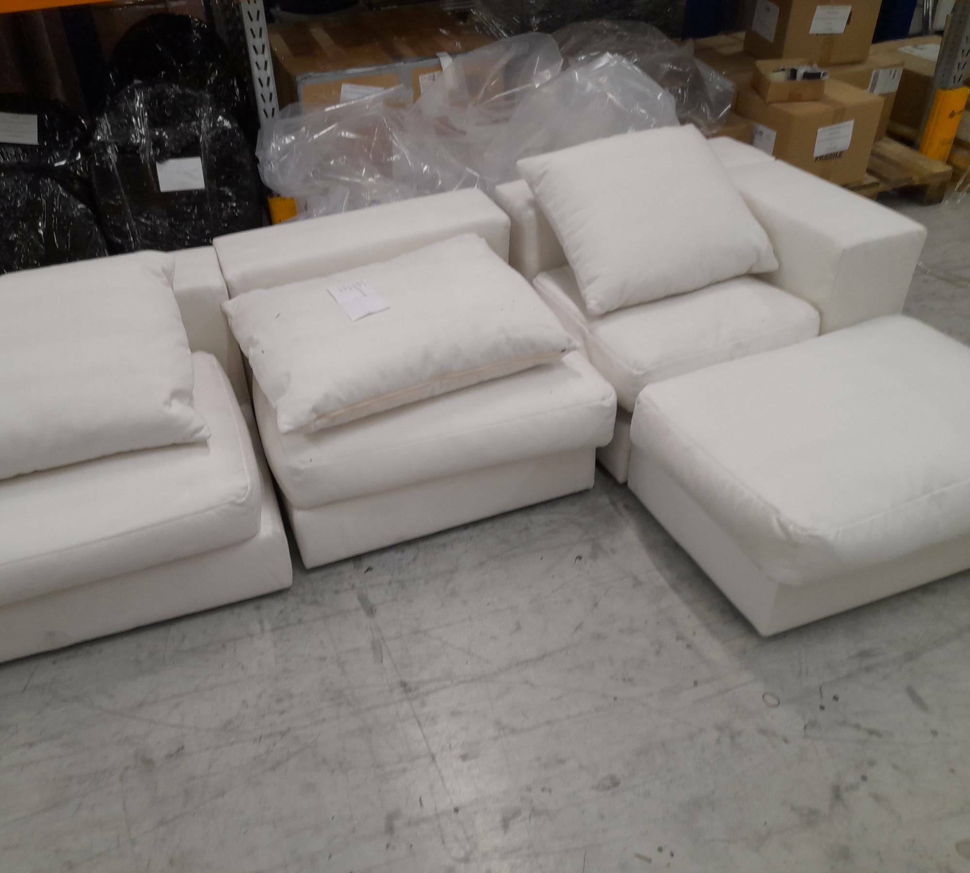 Flayr Ecksofa Webstoff Cremeweiß 2
