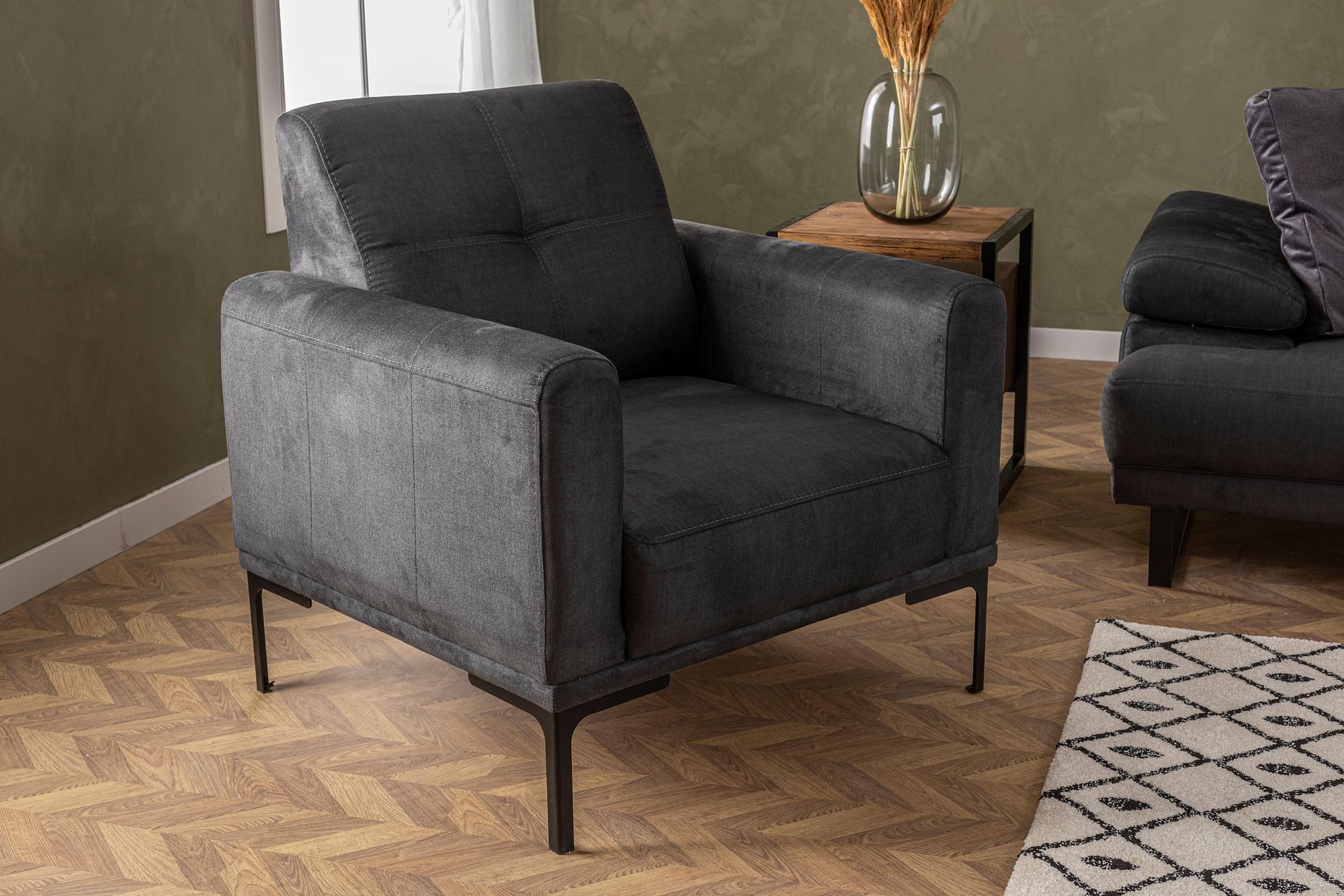 Mustang armchair dark grey 1