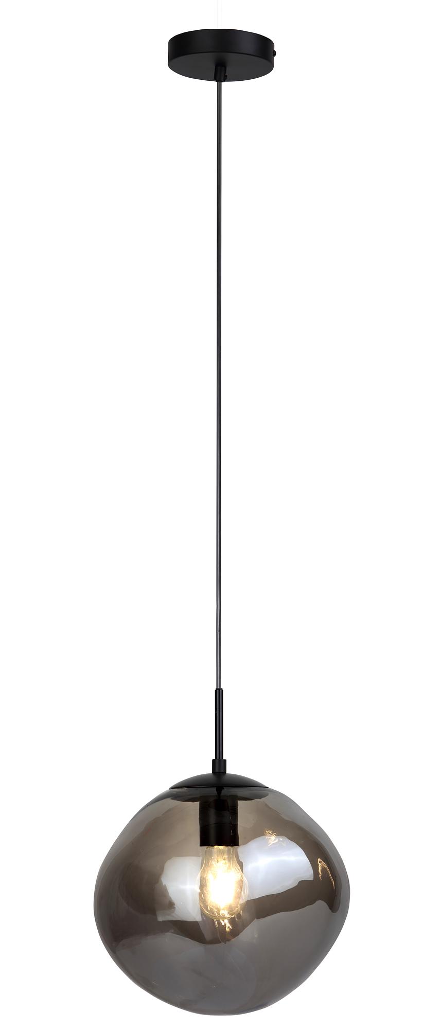 Lampada a sospensione vetro fumé grigio 0