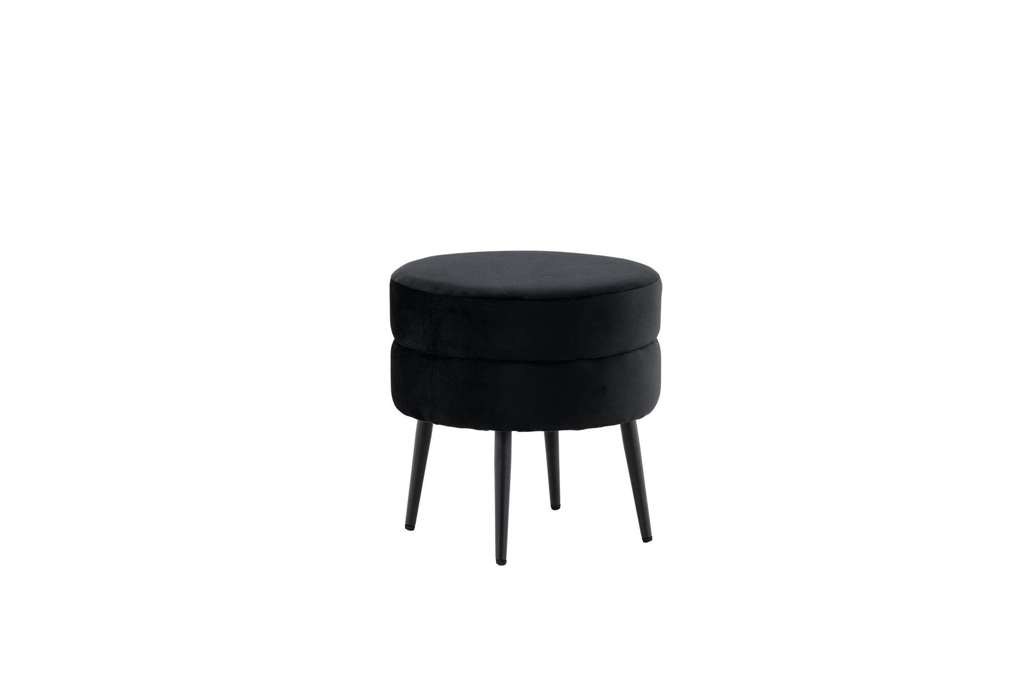 Pot Pouf Samt Schwarz Ø40cm 8