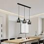 Pendant light Oli 3-light iron smoked glass black 3