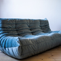 Togo Sofa 3-seater Velvet Azure Blue 1