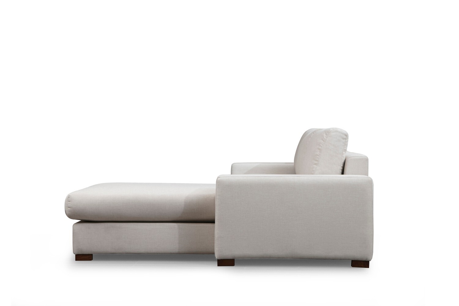 Sofa Récamiere Rechts Polyester Holz Weiß 6