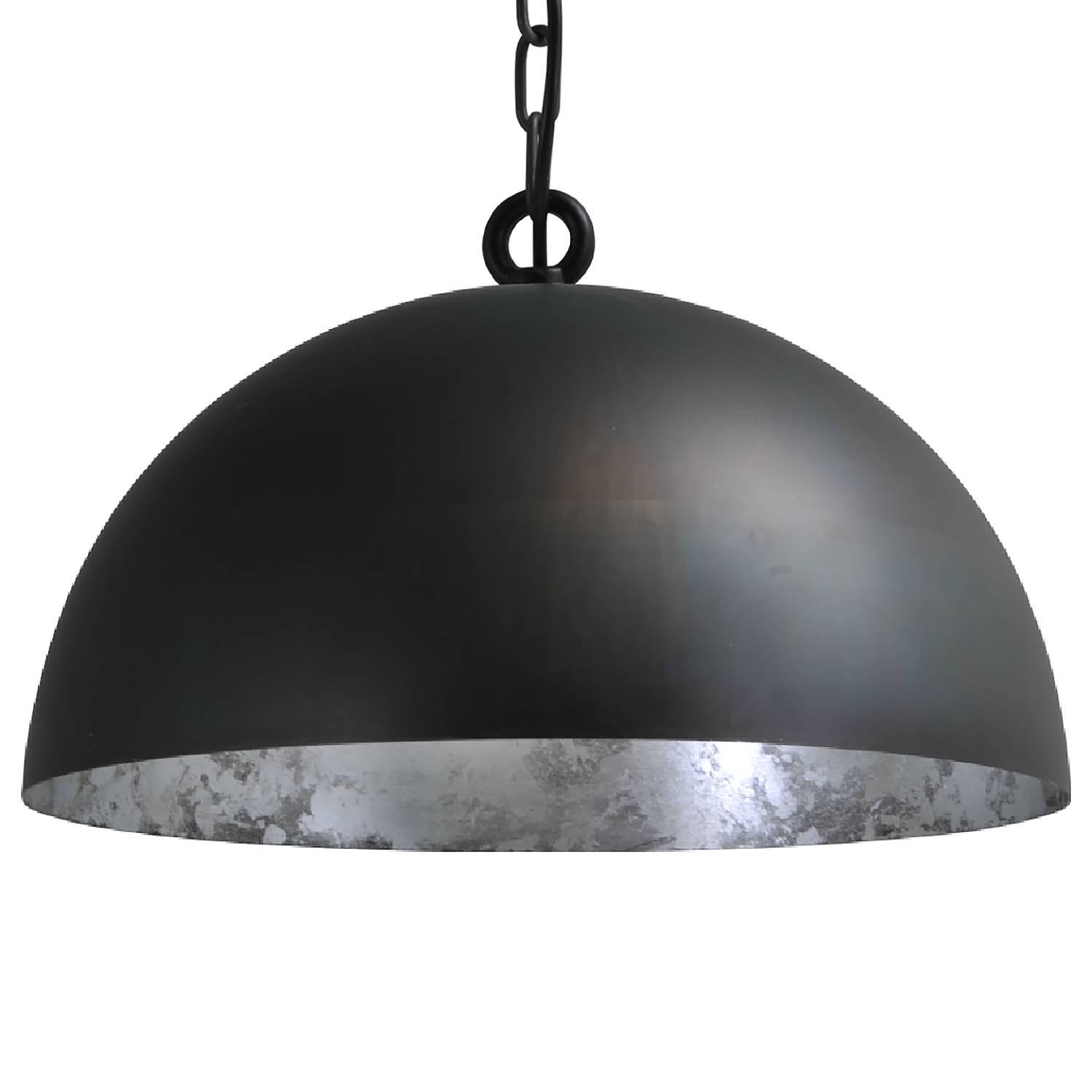 1-Flammig Pendelleuchte Larino I Eisen Stahl Schwarz Silber 0