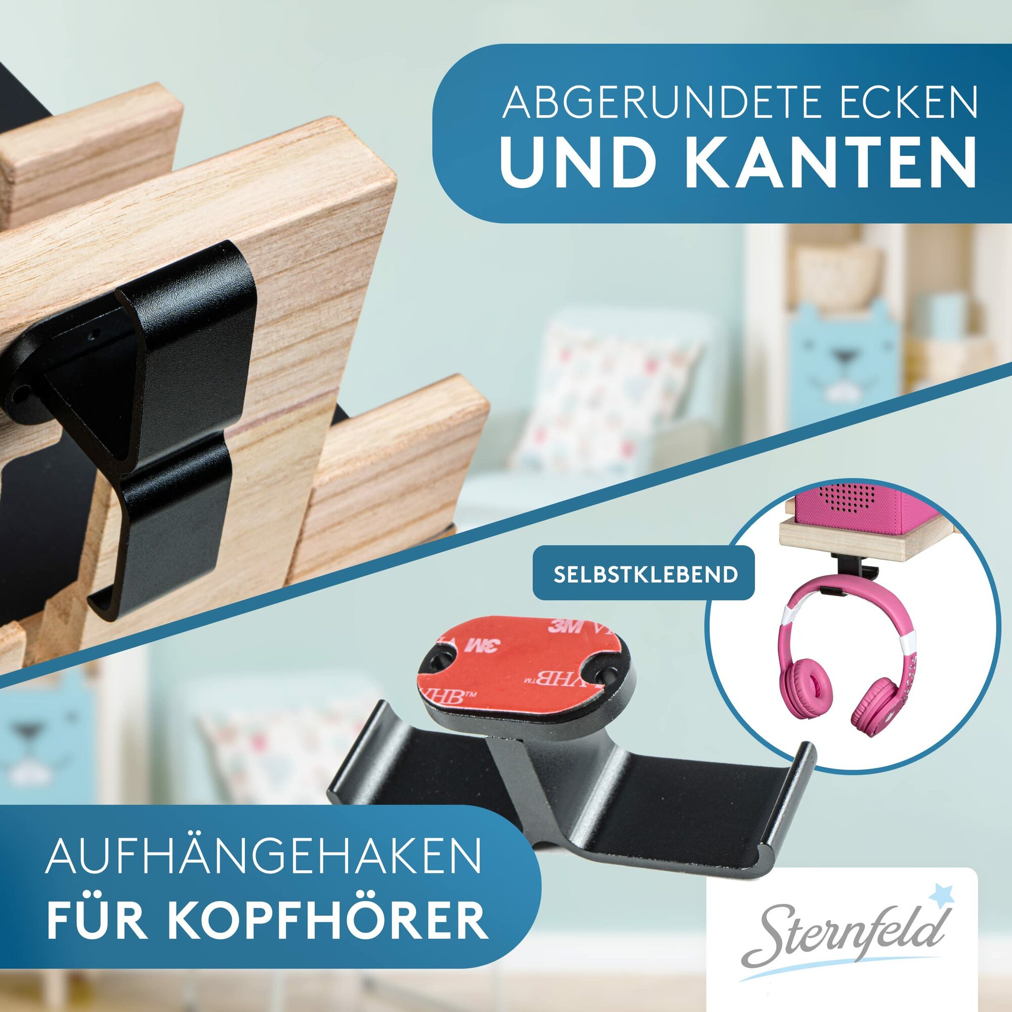 Magnetisches Tonie Regal für Toniebox Holz Metall Rosa 1