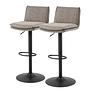 2x Barstuhl Tecaya Webstoff Eisen Graubraun Schwarz 0
