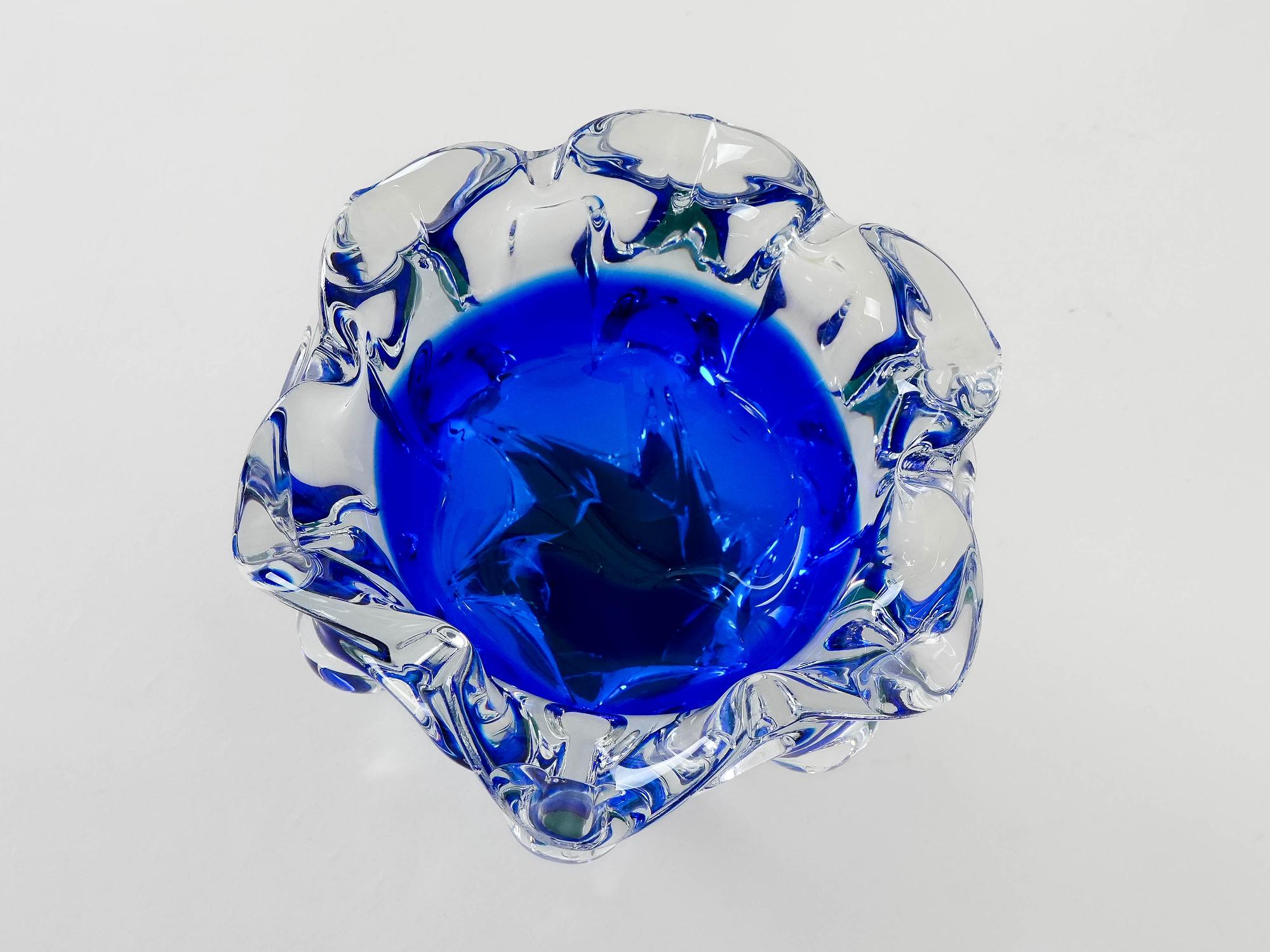 Bohemian Bowl Blue Transparent 1970s 6