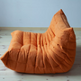 Togo Armchair and Ottoman Set Textile Orange 2