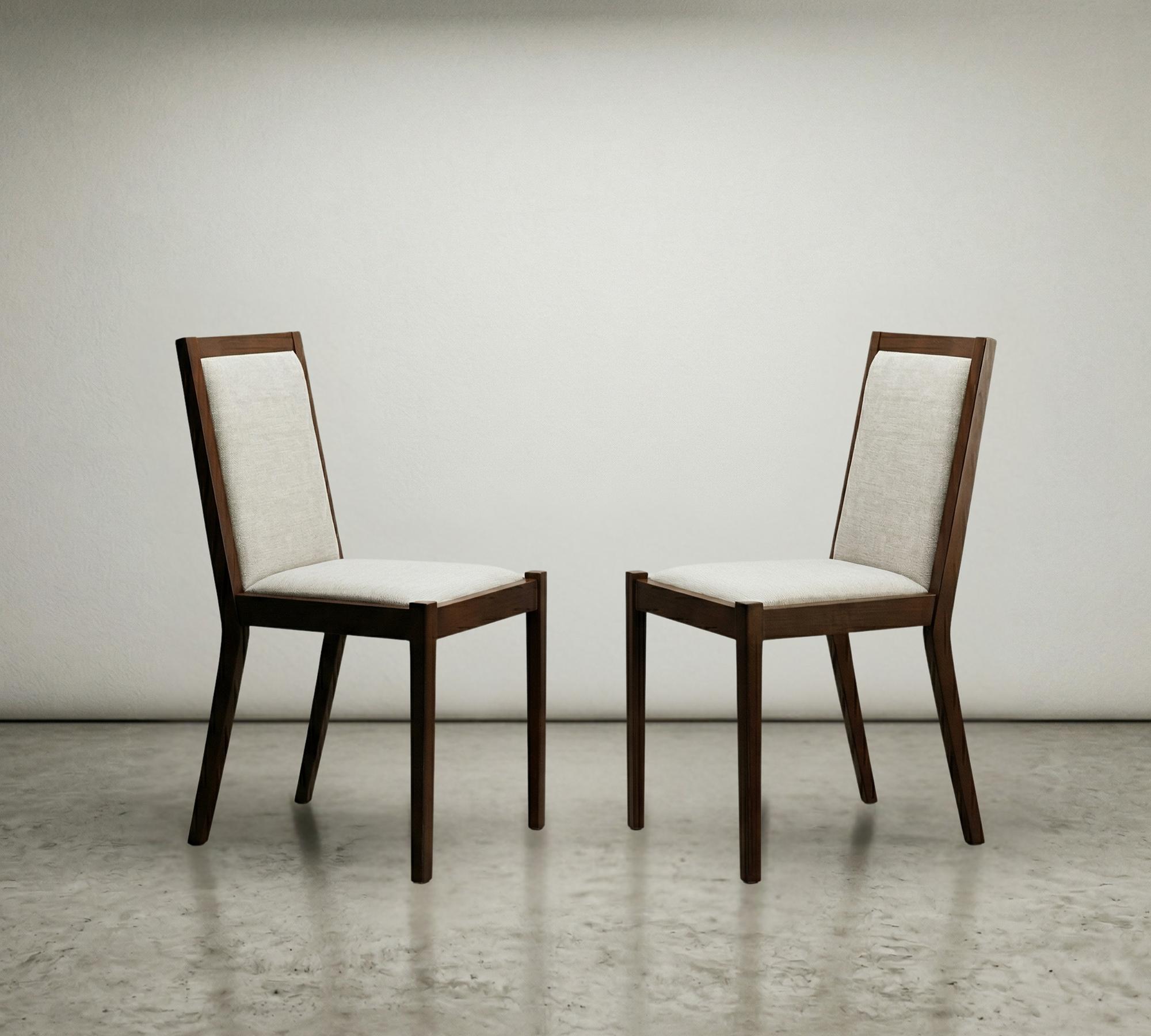 2x Luna Chair Wood Walnut Wood Beige 2