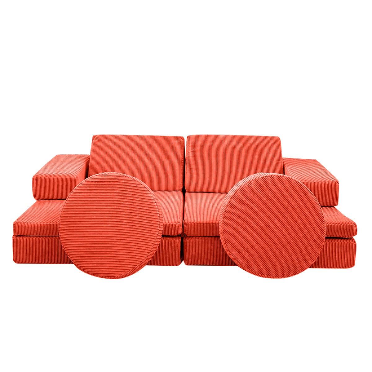 Puzzle Sofa Bed 2-Seater Orange 0