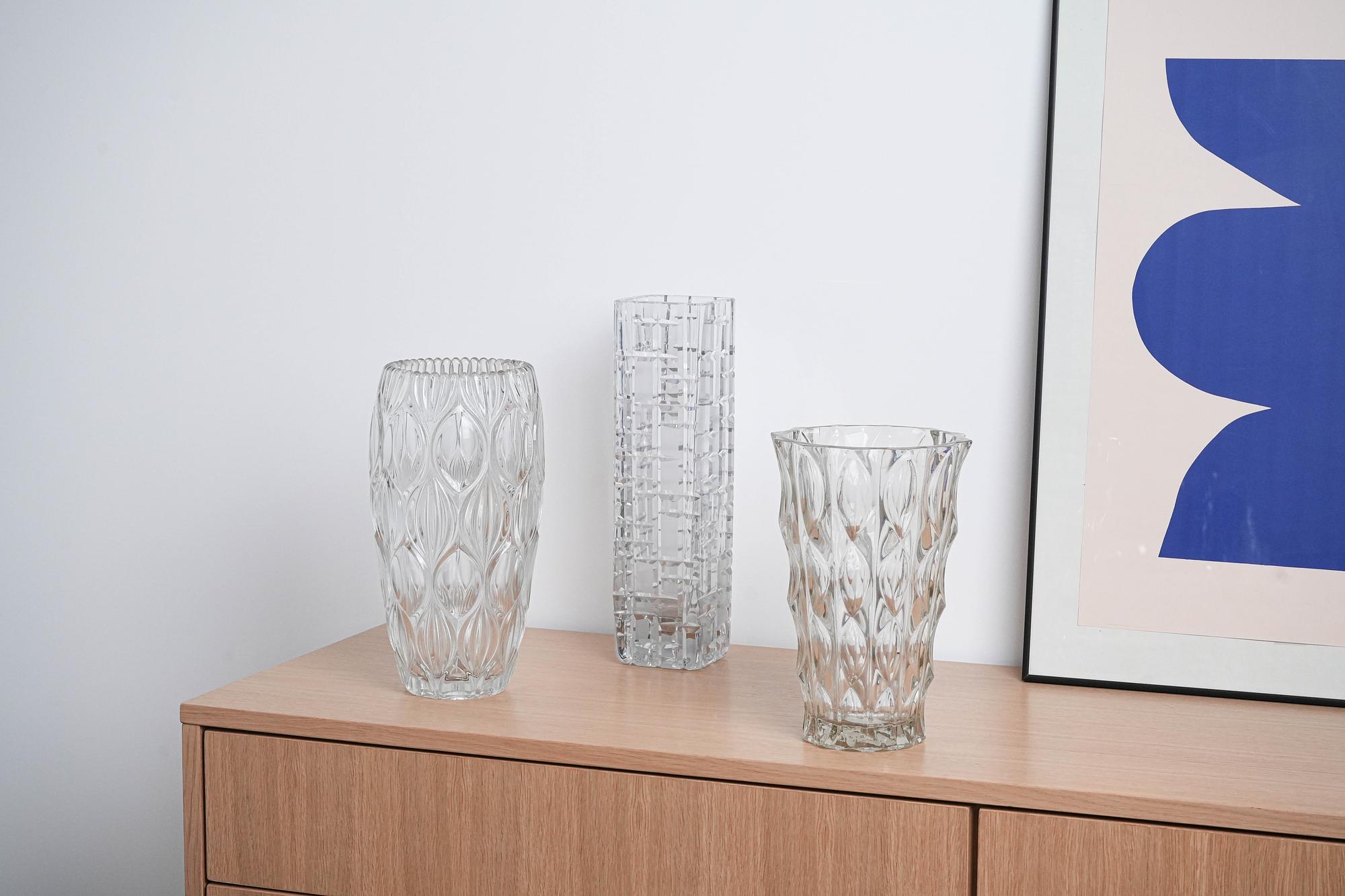 Kristallvase Transparent 1960er Jahre 6