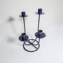 Vintage Postmodern Candlestick Metal 1990s 1