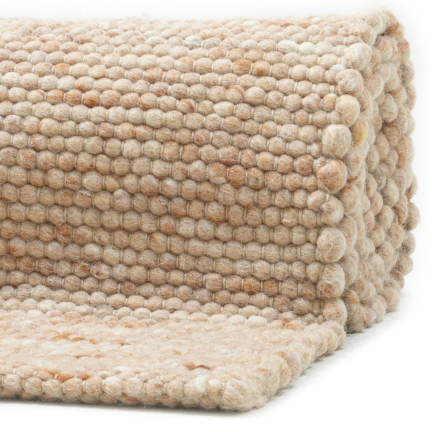 Wollteppich Hörnum Schurwolle Beige 40 x 60 cm 3