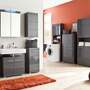 Badezimmerschrank Holz Grau Hochglanz 4
