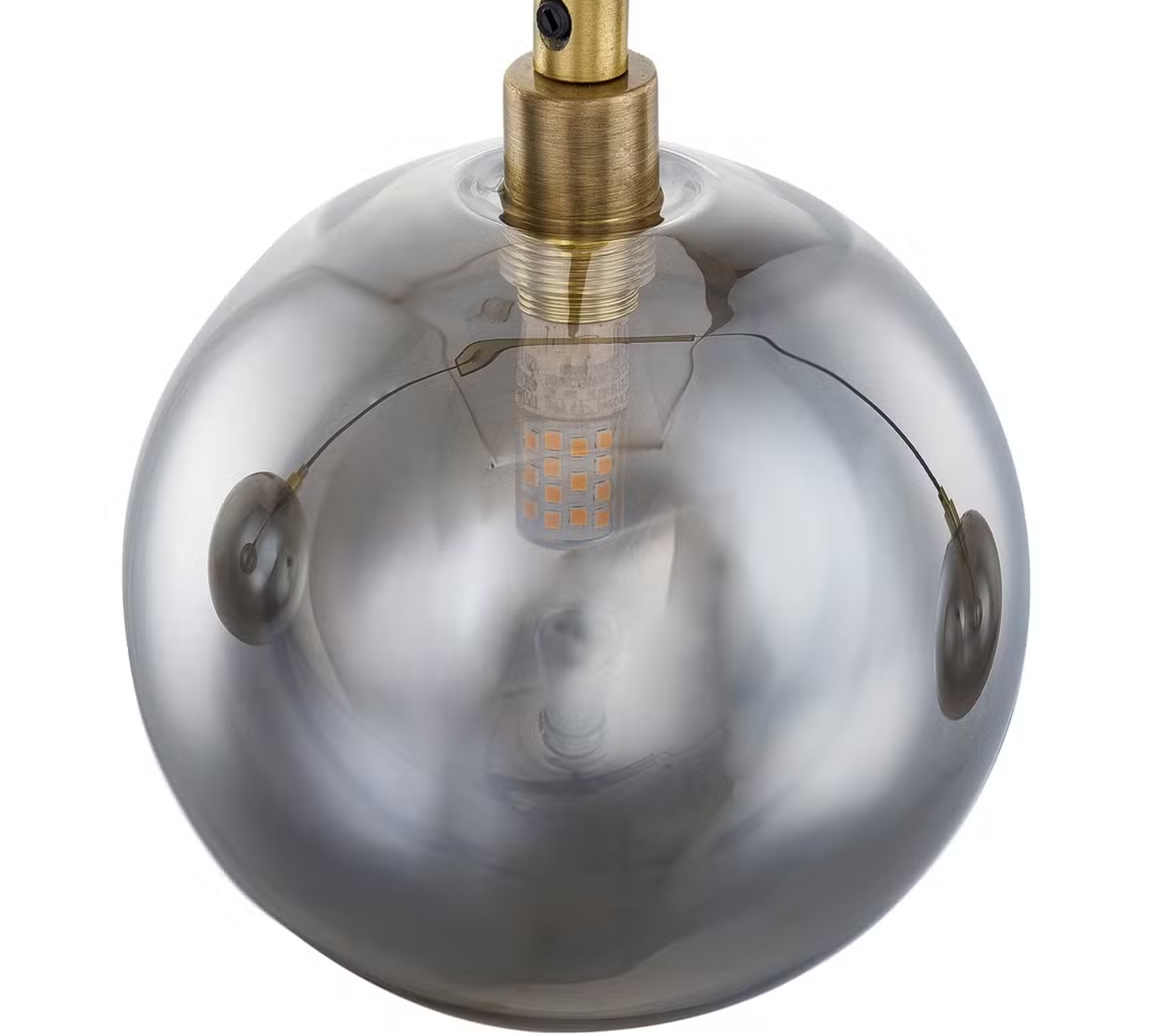 Pendant lamp 3-light smoky glass iron 3