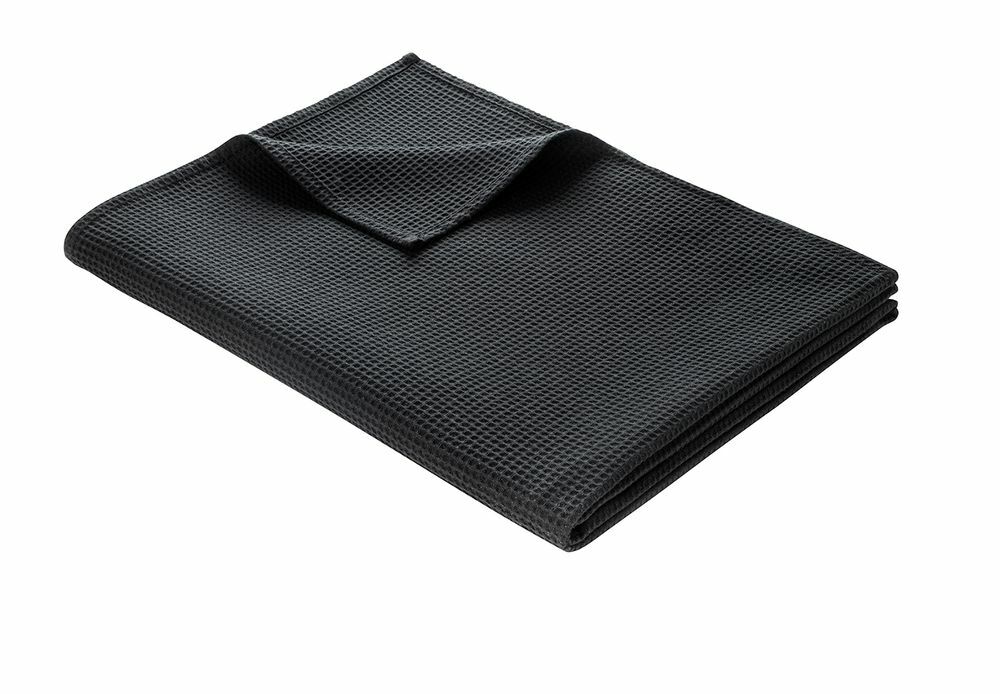 Leichte Decke aus Waffelpiqué 100% Baumwolle Schwarz Single 0
