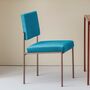 Cube Esszimmerstuhl Samt Ozeanblau Kupfer 4