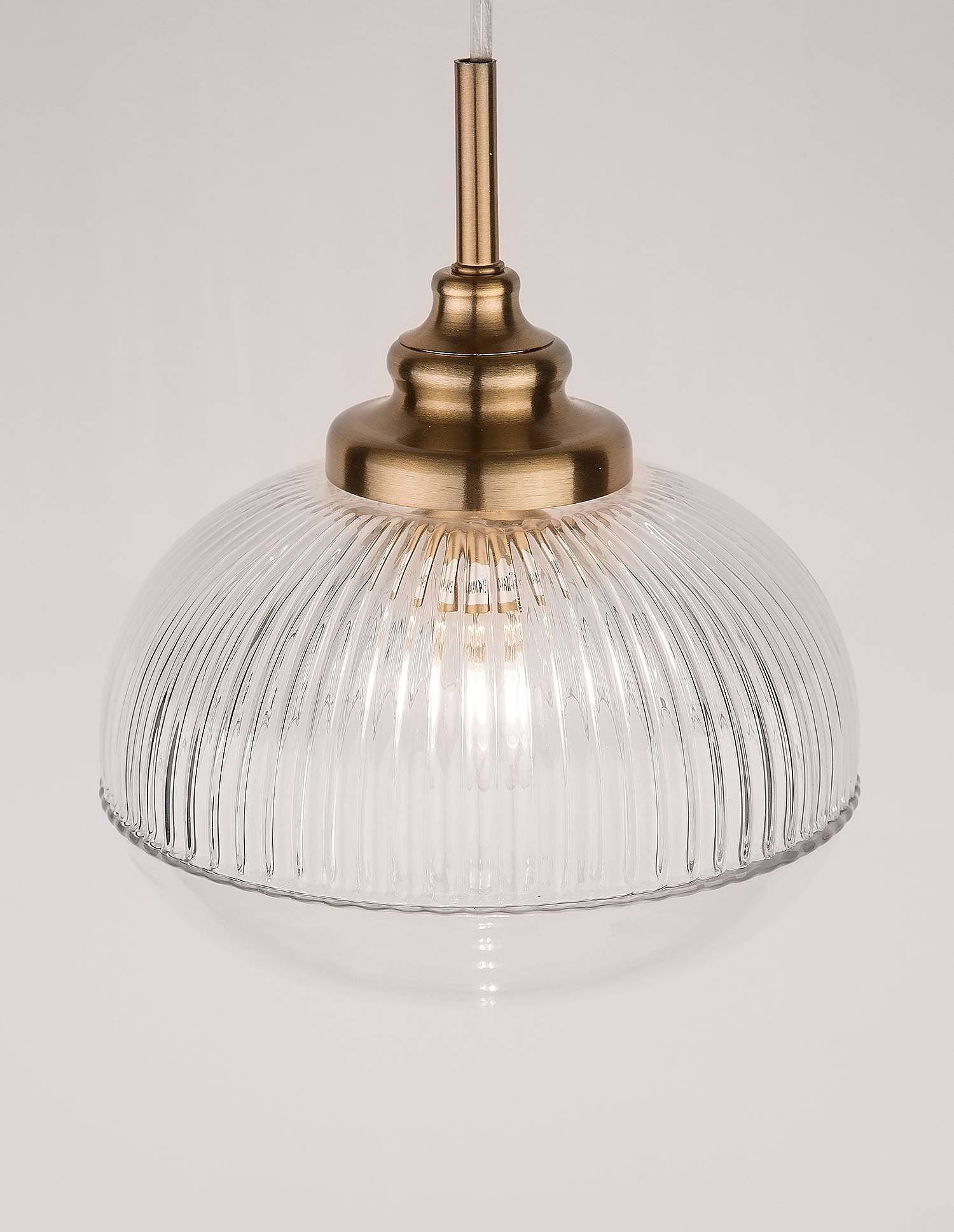 Mond Pendelleuchte 1-Flammig Typ C Klarglas Aluminium 3