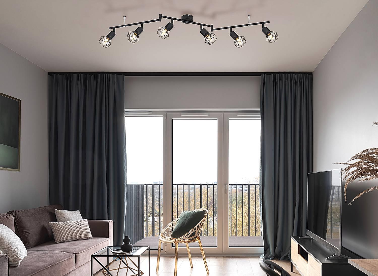 6-Flammig Xara I Deckenstrahler Eisen 2