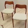 Teak wood chair set 4-piece 1960s, Designer:  5