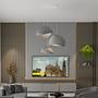 3-Flammig Wabi Sabi Mossgreys Pendelleuchte Beton Grau 0