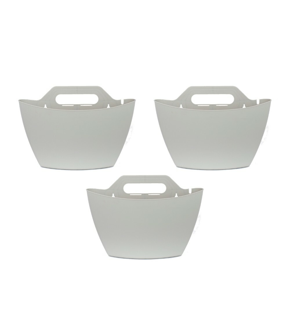 3x Wall flowerpot Grey 0