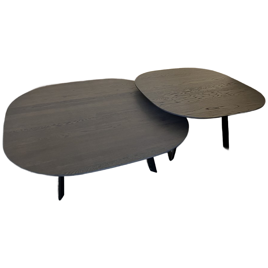 Bagutta 2x Salontisch-Set Eichenholz Metall Braun 0