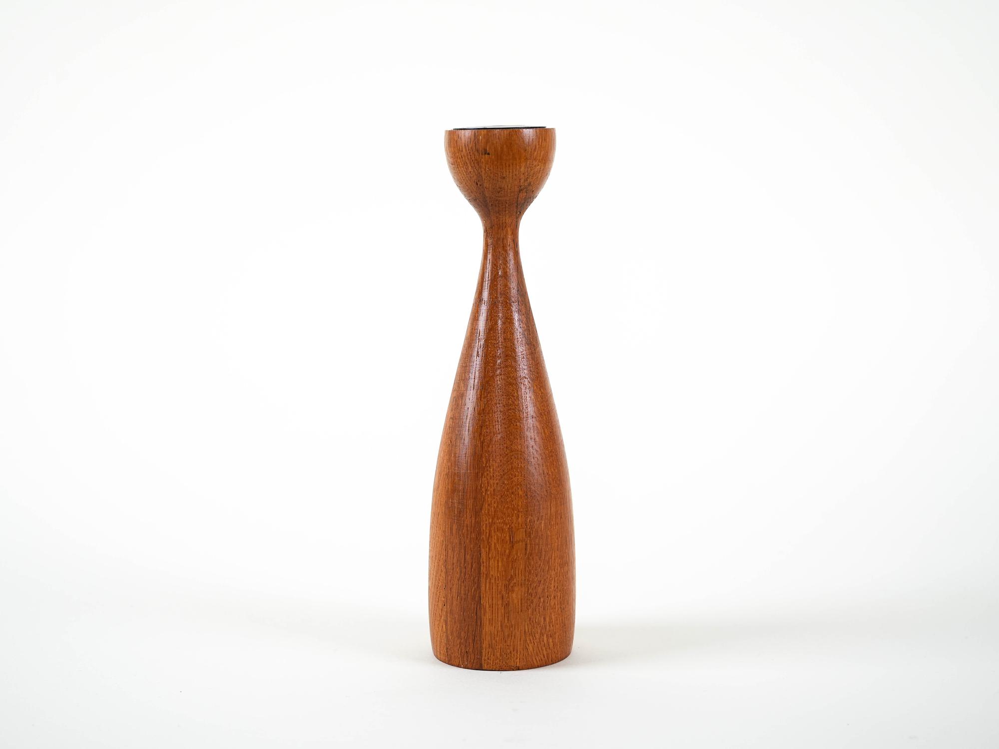 Tealight holder teak wood 1970s 3
