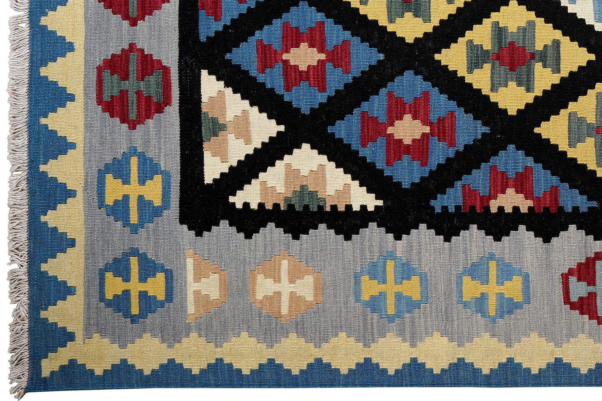 Kilim Gashgai Teppich Wolle Mehrfarbig 1