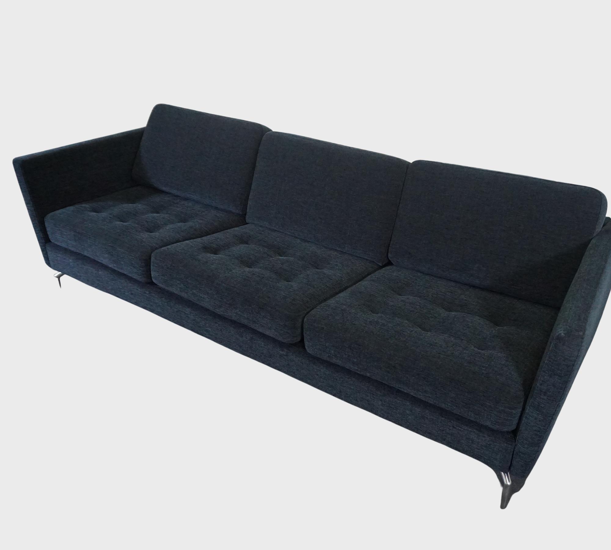 Osaka Sofa Getuftete Sitzfläche Tomelilla Stoff 3144 Blau 4